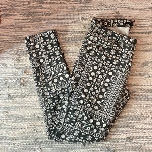 Y2K patterned low rise skinny pants
